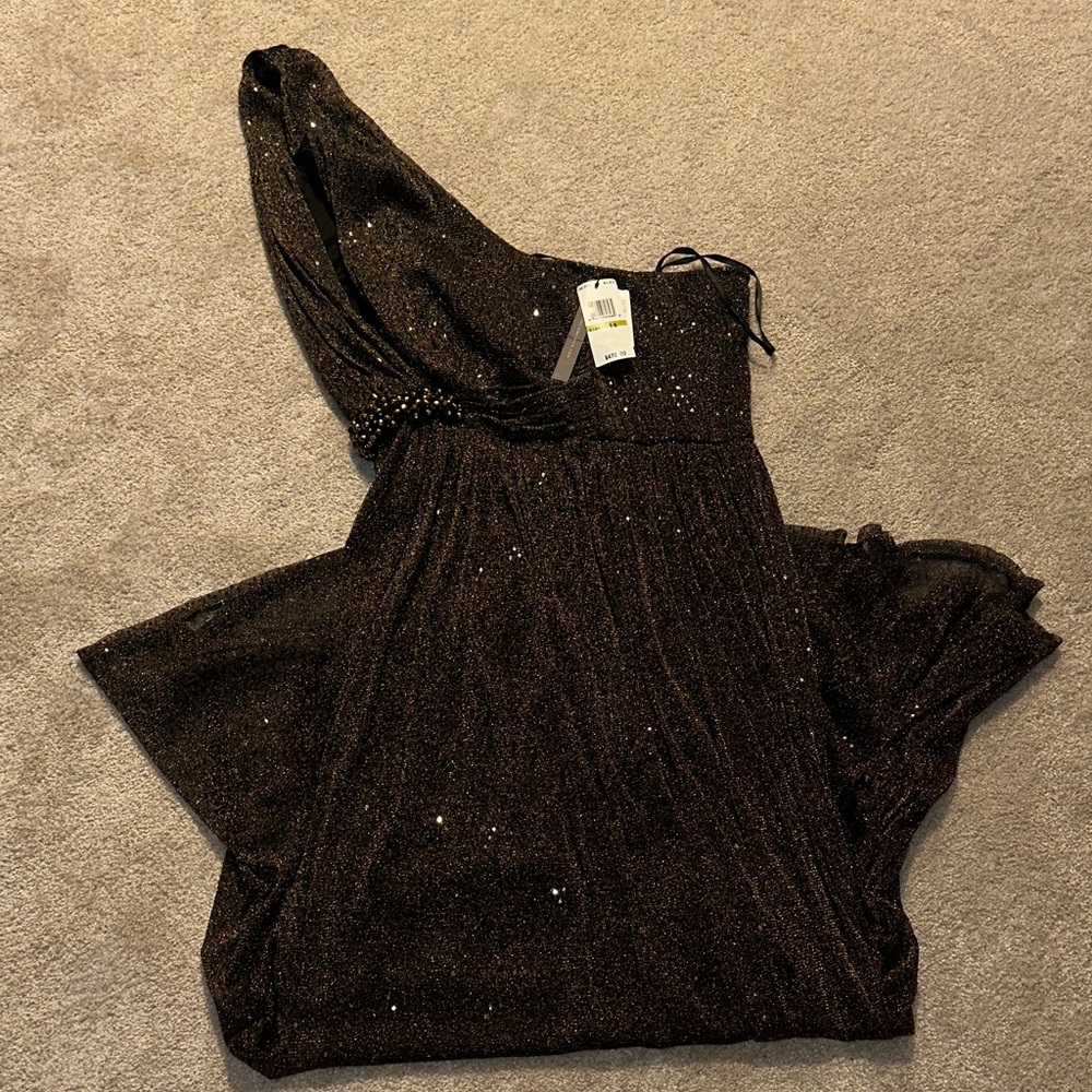 Neiman Marcus Adrianna Papell Black Glitter Dress (Brand New)